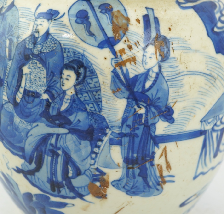 A Chinese blue and white ‘court scene’ jar, Kangxi period